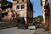 Swayambhunath Stupa - statue of Aksobhya near the temple of Santipura.