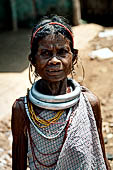 Orissa Koraput district - Gabada  woman at the Ankadeli marketplace. Gabada tribe is reckoned as one of the oldest tribes in India. 