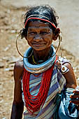 Orissa Koraput district - Gabada  woman at the Ankadeli marketplace. Gabada tribe is reckoned as one of the oldest tribes in India. 