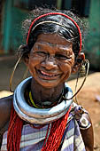 Orissa Koraput district - Gabada  woman at the Ankadeli marketplace. Gabada tribe is reckoned as one of the oldest tribes in India. 