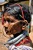 Orissa Koraput district - Gabada  woman at the Ankadeli marketplace. Gabada tribe is reckoned as one of the oldest tribes in India. 