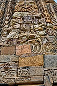 Orissa - Bhubaneswar, Chitrakarini Temple. Bho decorative motifs of the deul. 