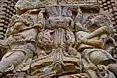 Orissa - Bhubaneswar, Chitrakarini Temple. Bho decorative motifs of the deul. 