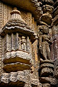 Orissa - Bhubaneswar, Chitrakarini Temple. Decoration with miniature shrines. 
