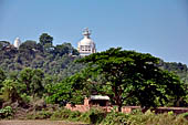 Orissa - Bhubaneswar - Dhauli, the hill with on top the white Shanti Stupa. 