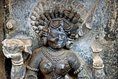 Hirapur - the Sixtyfour Yoginis Temple, detail of the head of Yamuna the Yogini n 4 (clockwise). 