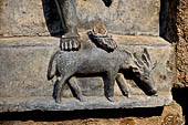 Hirapur - the Sixtyfour Yoginis Temple, detail of the mount of Yogini n 57 (clockwise) a deer. 