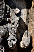 Hirapur - the Sixtyfour Yoginis Temple, detail of Yogini n° 47 (clockwise) the naga pasha. 