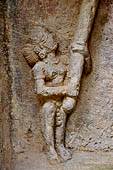 Hirapur - the Sixtyfour Yoginis Temple, detail of the attendant of  Katyayani n 4 (clockwise), . 