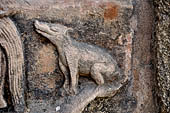 Hirapur - the Sixtyfour Yoginis Temple, detail of the pedestal of Katyayani n 9 (clockwise). 