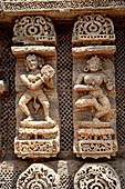 Konarak - Orissa. The Sun Temple, decorations of the bhoga mandapa.