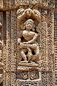 Konarak - Orissa. The Sun Temple, decorations of the bhoga mandapa.