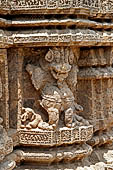 Konarak - Orissa. The Sun Temple, decorations of the bhoga mandapa.