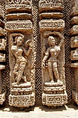 Konarak - Orissa. The Sun Temple, decorations of the bhoga mandapa.