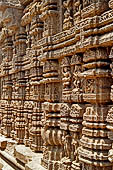 Konarak - Orissa. The Sun Temple, decorations of the bhoga mandapa.