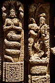 Konarak - Orissa. The Sun Temple, detail of the Naga-Nagi decoration of the platform of the jagamohana-deul complex.