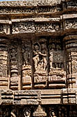 Konarak - Orissa. The Sun Temple, detail of the decoration of the platform of the jagamohana-deul complex.