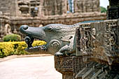 Konarak - Orissa. The Sun Temple, Mayadevi temple, water spout 