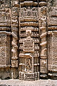 Konarak - Orissa. The Sun Temple, detail of the decoration of the Mayadevi temple  