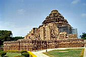 Orissa - Konarak - The Sun Temple. General view from west, with the ruins of the deul in the foreground.