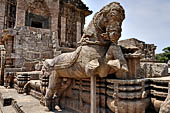 Konarak - Orissa. The Sun Temple, the rests of the seven horses at the sides of the eastern stair case leading to the main temple entrance.
