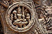 Konarak - Orissa. The Sun Temple, details of the twelve pairs of the great wheels arrayed along the platform. 