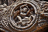 Konarak - Orissa. The Sun Temple, details of the twelve pairs of the great wheels arrayed along the platform. 