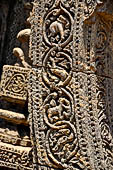 Konarak - Orissa. The Sun Temple, details of the twelve pairs of the great wheels arrayed along the platform. 