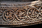 Konarak - Orissa. The Sun Temple, details of the twelve pairs of the great wheels arrayed along the platform. 