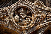 Konarak - Orissa. The Sun Temple, details of the twelve pairs of the great wheels arrayed along the platform. 