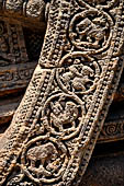 Konarak - Orissa. The Sun Temple, details of the twelve pairs of the great wheels arrayed along the platform. 