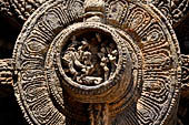 Konarak - Orissa. The Sun Temple, details of the twelve pairs of the great wheels arrayed along the platform. 