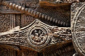 Konarak - Orissa. The Sun Temple, details of the twelve pairs of the great wheels arrayed along the platform.  