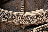 Konarak - Orissa. The Sun Temple, details of the twelve pairs of the great wheels arrayed along the platform. 