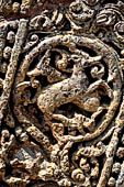 Konarak - Orissa. The Sun Temple, details of the twelve pairs of the great wheels arrayed along the platform. 