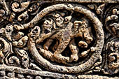Konarak - Orissa. The Sun Temple, details of the twelve pairs of the great wheels arrayed along the platform. 