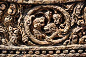 Konarak - Orissa. The Sun Temple, details of the twelve pairs of the great wheels arrayed along the platform. 