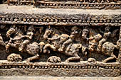 Orissa - Konarak - The Sun Temple. The frieze which runs continously all  around the base of the temple platform, decorated with more than ten thousands elephants . 