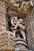 Orissa - Konarak - The Sun Temple. Weird life size statues, mostly of musicians and dancers, of the Jagamohan.