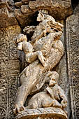 Orissa - Konarak - The Sun Temple. life size vyala of the Jagamohan.