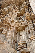 Orissa - Konarak - The Sun Temple. Weird life size statues, mostly of musicians and dancers, of the Jagamohan.