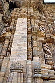 Orissa - Konarak - The Sun Temple. Weird life size statues, mostly of musicians and dancers, of the Jagamohan.