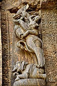 Orissa - Konarak - The Sun Temple. life size vyala of the Jagamohan.