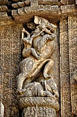 Orissa - Konarak - The Sun Temple. life size vyala of the Jagamohan.