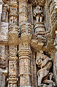 Orissa - Konarak - The Sun Temple. Weird life size statues, mostly of musicians and dancers, of the Jagamohan.