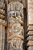 Orissa - Konarak - The Sun Temple. Weird life size statues, mostly of musicians and dancers, of the Jagamohan.