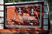 Orissa Koraput district - Wall paintings in a village close Koraput.