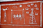 Orissa Koraput district - Wall paintings in a village close Koraput.
