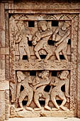 Orissa - Bhubaneswar. Parsurameswar Temple, decorations of the western doorway of the jagamohan.