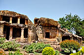 Orissa - Bhubaneswar. Udaigiri, Cave n4 and Cave n3.